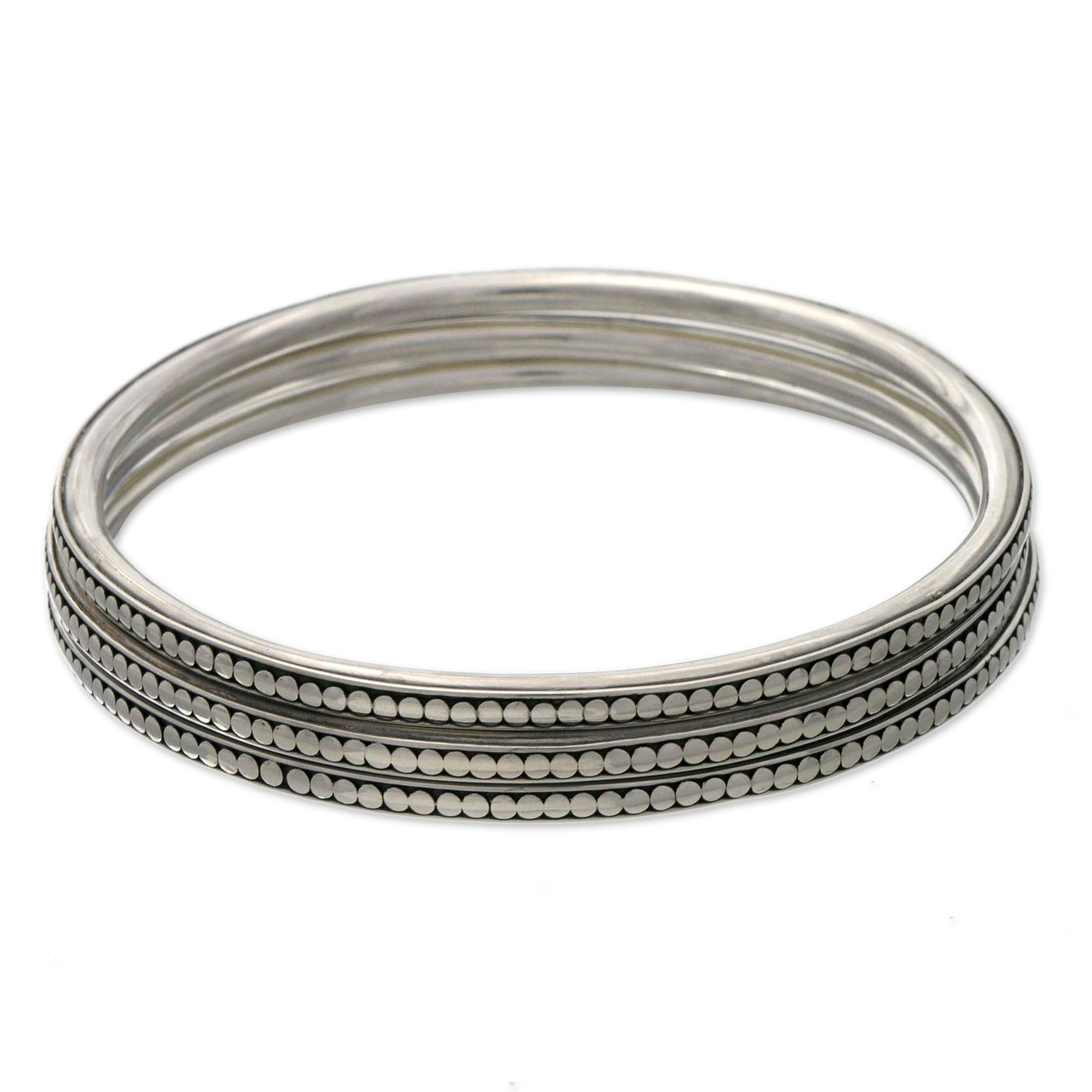 UNICEF Market | Hand Wrought Sterling Silver Bangles - Luna's Eclipse