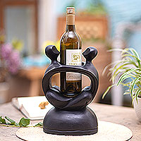 Wood wine bottle holder, Sharing