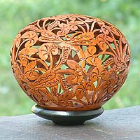 Coconut shell sculpture, 'Wild Dragonflies' - Coconut Shell Sculpture from Indonesia