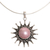 Cultured pearl pendant necklace, 'Pink Sunflower' - Artisan Crafted Floral Sterling Silver and Pearl Necklace thumbail