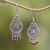 Garnet dangle earrings, 'Bali Melody' - Sterling Silver Garnet Chandelier Earrings (image 2) thumbail