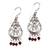 Garnet dangle earrings, 'Bali Melody' - Sterling Silver Garnet Chandelier Earrings thumbail