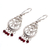 Garnet dangle earrings, 'Bali Melody' - Sterling Silver Garnet Chandelier Earrings