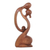 Wood sculpture, 'A Mother's Kiss' - Suar Wood Family Sculpture thumbail