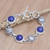Lapis lazuli link bracelet, 'Tortoise Shells' - Lapis Lazuli Sterling Silver Link Bracelet (image 2b) thumbail