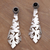 Onyx drop earrings, 'Silver Scimitar' - Onyx drop earrings
