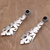 Onyx drop earrings, 'Silver Scimitar' - Onyx drop earrings (image 2b) thumbail