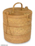 Ate grass baskets, 'Woven Column' (large, set of 3) - Stacking Natural Fiber Baskets (Set of 3)