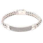 Men's sterling silver wristband bracelet, 'Contemporary Vibe' - Unique Men's Sterling Silver Link Bracelet