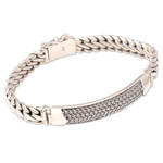 Men's sterling silver wristband bracelet, 'Contemporary Vibe' - Unique Men's Sterling Silver Link Bracelet