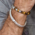 Men's sterling silver wristband bracelet, 'Contemporary Vibe' - Unique Men's Sterling Silver Link Bracelet