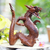 Wood statuette, 'Dancing Dragon II' - Suar Wood Sculpture from Indonesia