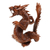 Wood statuette, 'Dancing Dragon II' - Suar Wood Sculpture from Indonesia