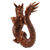 Wood statuette, 'Dancing Dragon II' - Suar Wood Sculpture from Indonesia