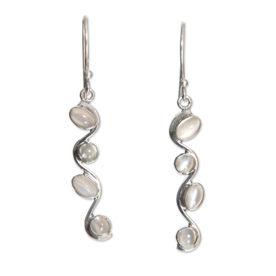 Sterling Silver Moonstone Dangle Earrings