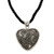 Sterling silver heart necklace, 'Flowery Heart' - Hand Crafted Floral Sterling Silver Necklace (image 2a) thumbail