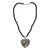 Sterling silver heart necklace, 'Flowery Heart' - Hand Crafted Floral Sterling Silver Necklace (image 2c) thumbail