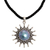 Collar de flores de perlas, 'Azul Girasol' - Collar de perlas y plata de ley floral hecho a mano