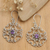 Amethyst dangle earrings, 'Scintillating' - Sterling Silver Amethyst Dangle Earrings