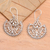 Sterling silver dangle earrings, 'Lace Fan' - Sterling Silver Dangle Earrings (image 2) thumbail