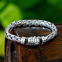 Featured review for Mens sterling silver bracelet, Wisdom