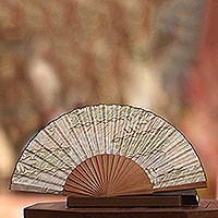 Silk batik fan, 'Feminine'