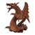 Wood statuette, 'Winged Dragon' - Hand Carved Wood Dragon Sculpture
