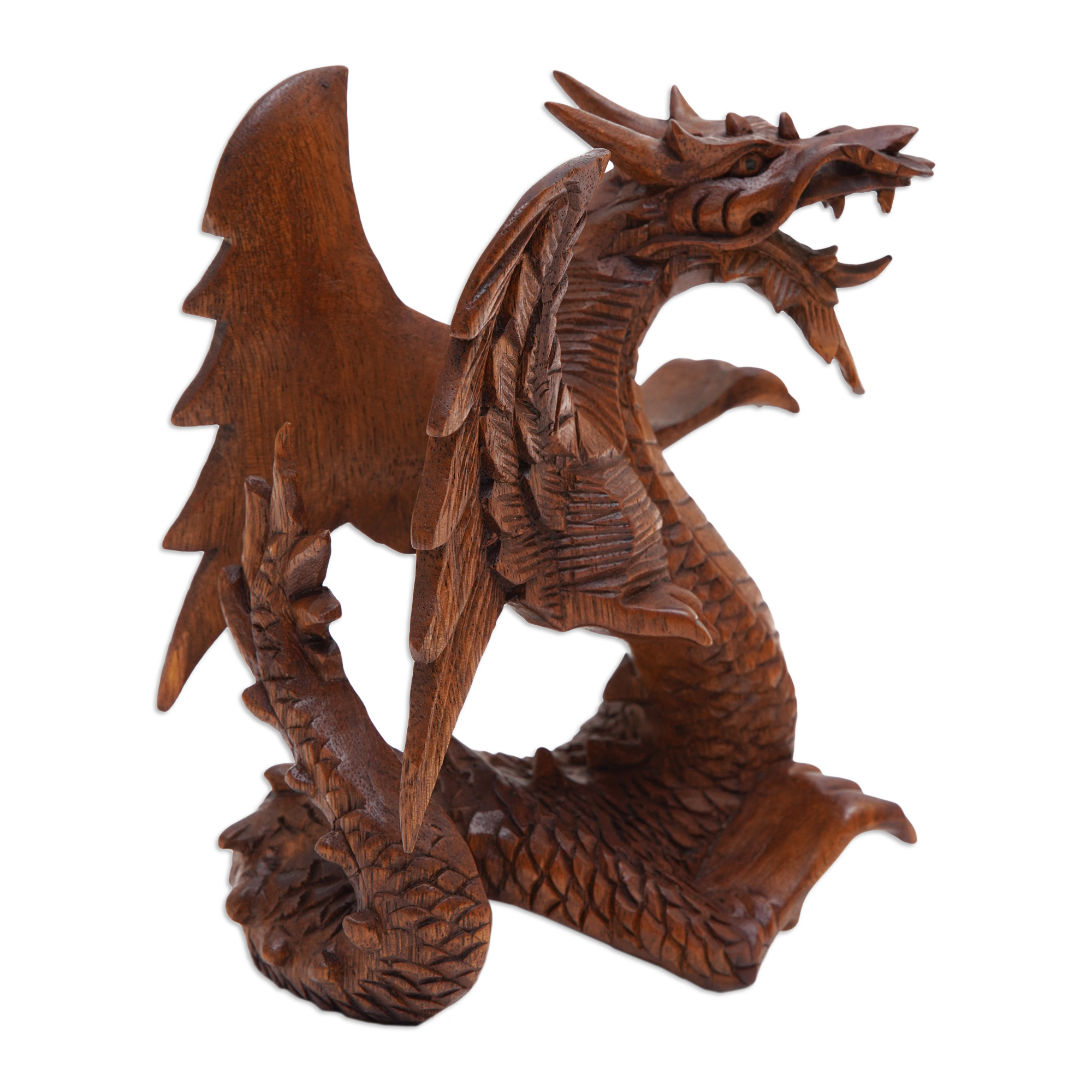 UNICEF Market | Balinese Hand Carved Wood Dragon Sculpture - Guardian ...