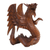 Wood statuette, 'Winged Dragon' - Hand Carved Wood Dragon Sculpture (image 2d) thumbail