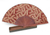 Silk batik fan, 'Burgundy Fern' - Handcrafted Batik Wood Silk Patterned Fan