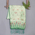 Silk batik scarf, 'Royal Java Green' - Hand Made Floral Silk Batik Scarf thumbail