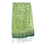 Silk batik scarf, 'Royal Java Green' - Hand Made Floral Silk Batik Scarf