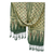 Silk batik scarf, 'Jade Jasmine' - Green Batik Silk Scarf