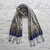 Silk batik scarf, 'Royal Java Blue' - Handmade Silk Batik Scarf from Indonesia (image 2b) thumbail