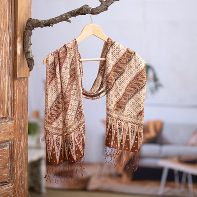 Bufanda batik de seda - Bufanda batik de seda hecha a mano