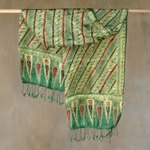 Silk batik scarf, 'Jade Princess' - Batik Silk Patterned Scarf