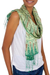 Silk batik scarf, 'Jade Princess' - Batik Silk Patterned Scarf (image 2b) thumbail