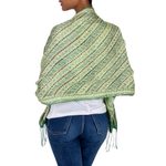 Silk batik scarf, 'Jade Princess' - Batik Silk Patterned Scarf