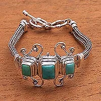 Pulseras - Pulsera de cadena de plata de ley para mujer