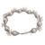 Pearl charm bracelet, 'Moons and Shooting Stars' - Sterling Silver Pearl Link Bracelet (image 2a) thumbail