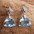 Blue topaz earrings, 'Mystic Trinity' - Blue Topaz Sterling Silver Dangle Earrings thumbail