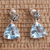 Blue topaz earrings, 'Mystic Trinity' - Blue Topaz Sterling Silver Dangle Earrings (image 2b) thumbail