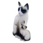 Wood sculpture, 'Mom Cat' - Wood sculpture
