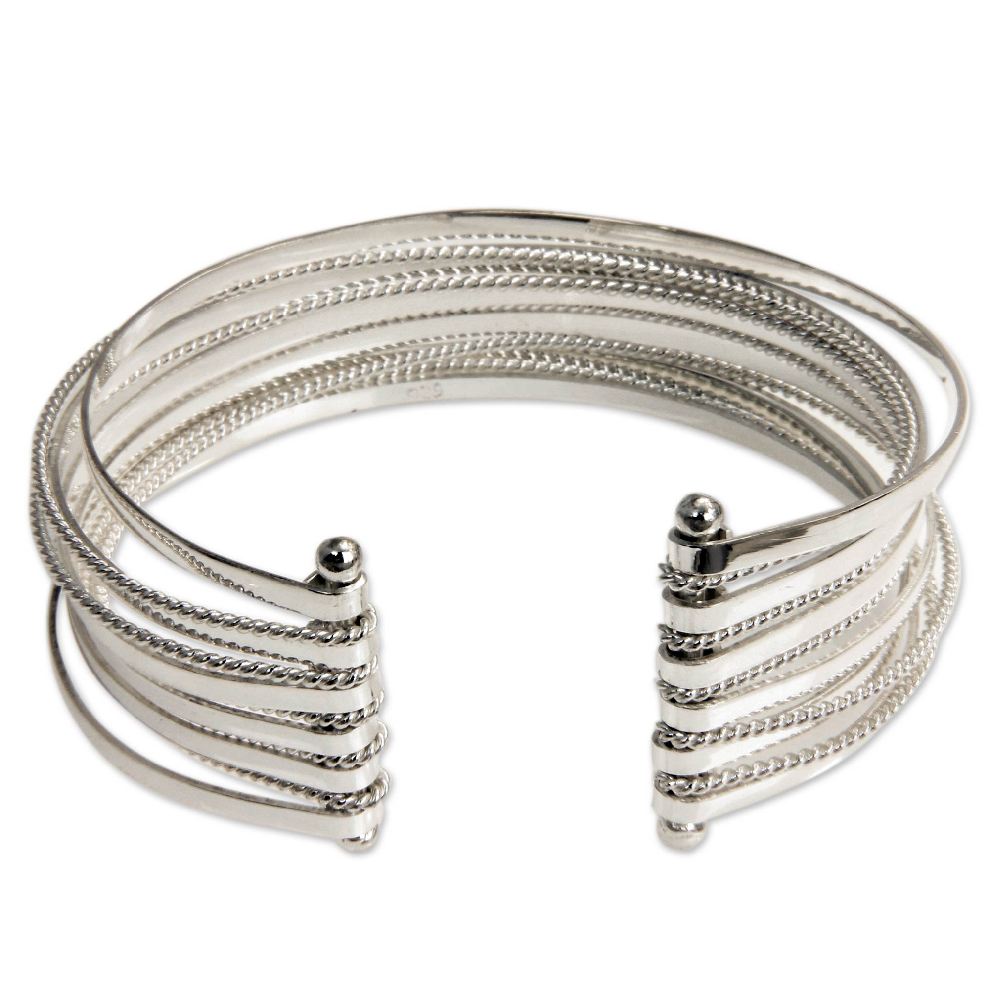 UNICEF Market | Textured Cuff Bracelet in Sterling Silver - Silver Moons