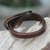 Distressed leather wrap bracelet, 'Daring in Brown' - Modern Leather Wrap Bracelet (image 2b) thumbail