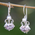 Amethyst and pearl drop earrings, 'Sunrise Spirit' - Sterling Silver Amethyst Drop Earrings (image 2) thumbail