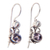 Amethyst and pearl drop earrings, 'Sunrise Spirit' - Sterling Silver Amethyst Drop Earrings (image 2d) thumbail
