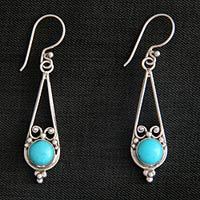 Sterling silver dangle earrings, 'Destiny'