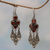 Garnet chandelier earrings, 'Forest Princess' - Sterling Silver Garnet Chandelier Earrings thumbail
