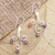 Garnet dangle earrings, 'Pomegranate Trio' - Sterling Silver Garnet Dangle Earrings thumbail